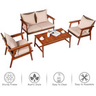 Acacia Wood and Rattan 4-Piece Patio Furniture Set product image