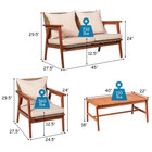 Acacia Wood and Rattan 4-Piece Patio Furniture Set product image