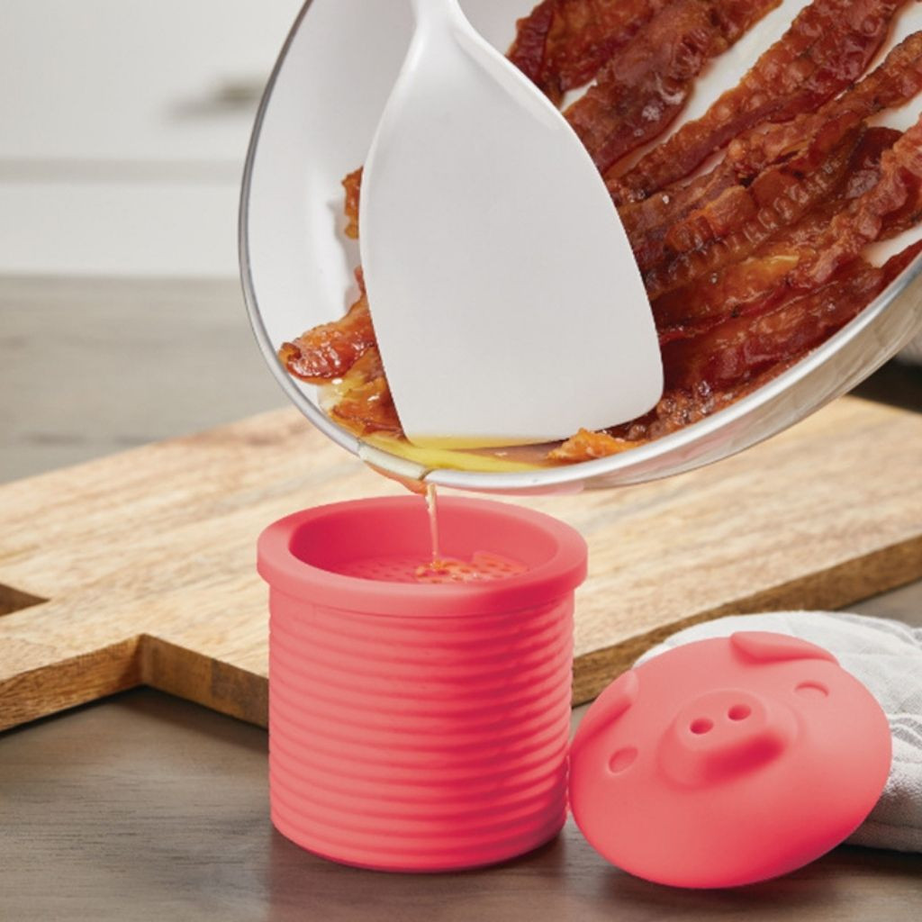 Grease Pig Silicone Bacon Grease Storage Container Pick Your Plum