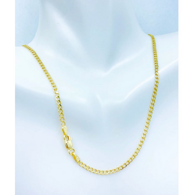 14K Solid Yellow Gold 3mm Cuban Chain Necklace product image
