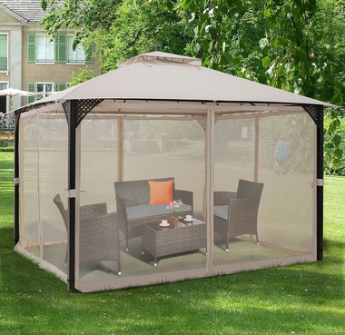 Outdoor Patio 12' x 10' Gazebo Canopy with Netting product image