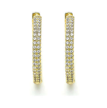 18K-Gold Plated Micro Crystal Pavé Huggie Hoop Earrings product image