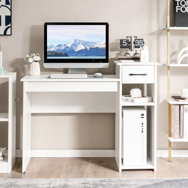 Compact Computer Desk with Drawer and CPU Stand product image