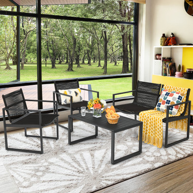 4-Piece Patio Furniture Conversation Set with Loveseat product image