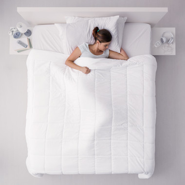 All Season Box Stitched Down Alternative White Comforter product image