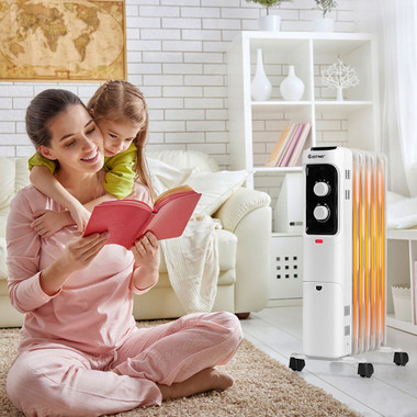 1500W Oil-Filled Radiator Space Heater with Adjustable Thermostat product image