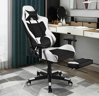 Reclining Massage Rolling Office/Gaming Chair with Footrest product image