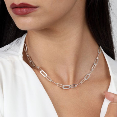925 Sterling Silver 4.2mm Paperclip Chain with Rhodium Finish product image
