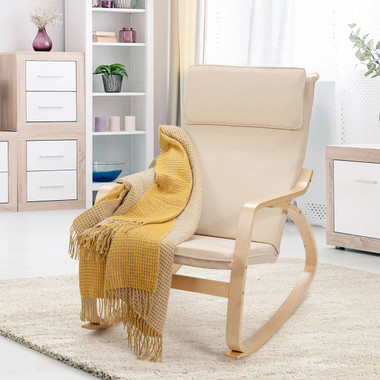 Modern Upholstered Bentwood Rocking Chair product image