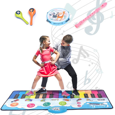 Large 4-Foot Floor Piano Mat with Maracas, Tambourine, and Recorder product image