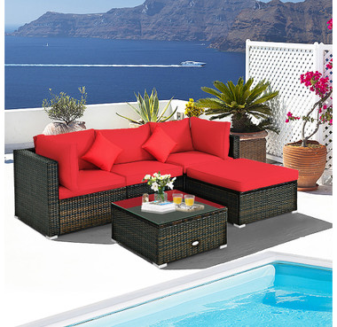 Rattan 5-Piece Outdoor Patio Sectional product image