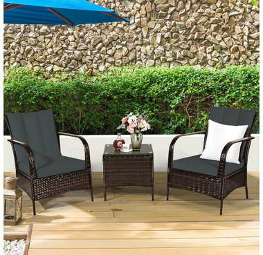 Rattan Outdoor 3-Piece Chair & Table Set product image