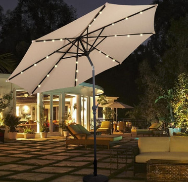 10-Foot Solar LED Tilt Patio Umbrella with Crank product image