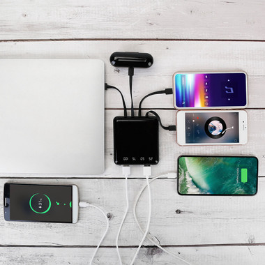 PowerMaster™ 10,000mAh Portable Power Bank with Built-in Cables product image