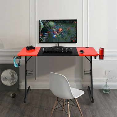 47-Inch Z-Shaped Computer Gaming Desk with Large Carbon Fiber Surface product image