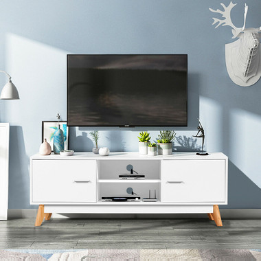 Wooden TV Stand with 2 Storage Cabinets & 2 Open Shelves for 60-Inch TV product image