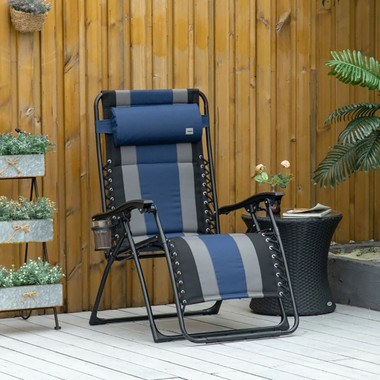 Outsunny® XL Zero-Gravity Recliner Padded Patio Lounger Chair product image