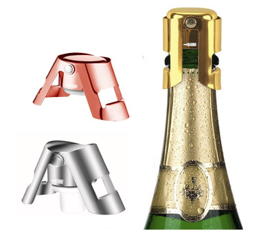 BarBinge™ Champagne Bottle Stopper, Stainless Steel (3-Pack) product image