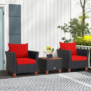 3-Piece Outdoor Patio Rattan Furniture Set product image