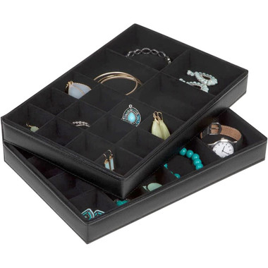 Stackable 16-Compartment Jewelry Storage Organizer Tray product image