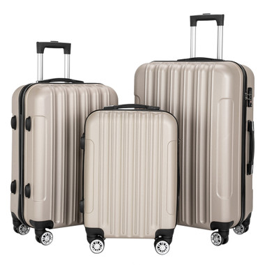 3-Piece Travel Luggage Suitcase Set with Metal Frame & TSA Lock product image