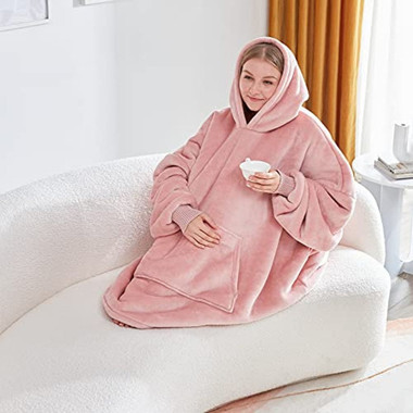 Unisex Oversized Sherpa Wearable Hooded Blanket product image