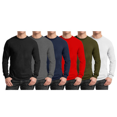 Men's Cotton-Blend Crew Neck Long Sleeve Tee product image