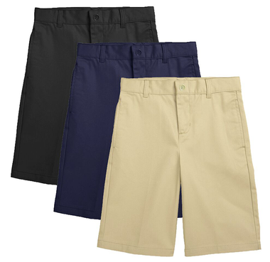 Boys' Flat-Front Twill School Uniform Shorts (3-Pack) product image