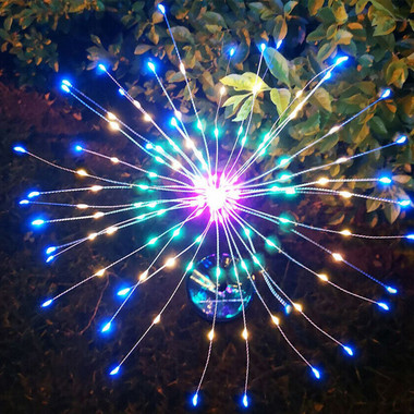 Solarek® 2-Piece Solar Powered Starburst Firework 120-LED Garden Path Lights product image