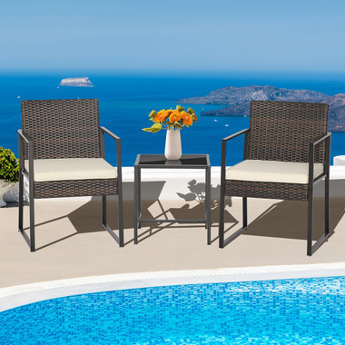 3-Piece Modern Heavy-Duty Patio Furniture Set with Coffee Table product image