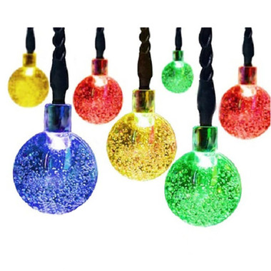 Solar 20-LED 16-Foot Outdoor Colored Waterproof Crystal Ball Lights product image