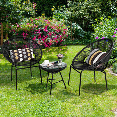 3-Piece Patio Acapulco Furniture Bistro Set with Glass Table product image