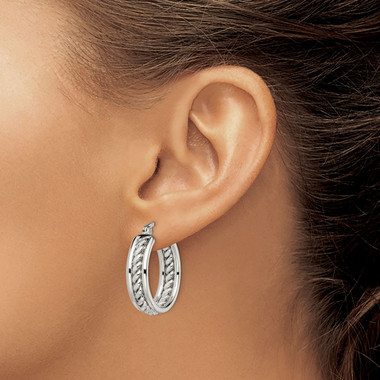 Stainless Steel Twisted Hoop Earrings product image