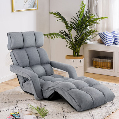 6-Position Adjustable Floor Chair with Adjustable Armrests & Footrest product image