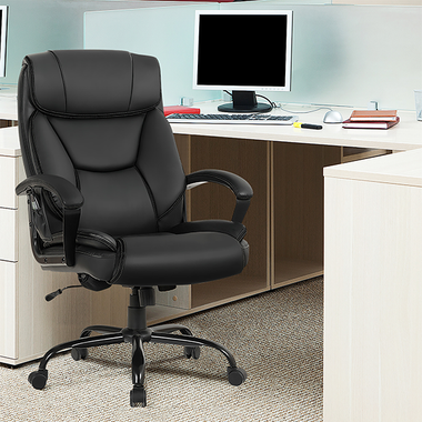 Executive Massaging Office Chair, Faux Leather product image