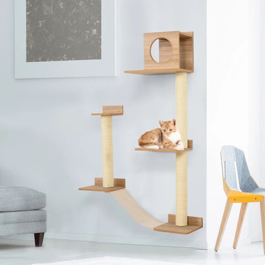 Wall-Mounted Multi-Level Cat Tree Activity Tower by PawHut™ product image