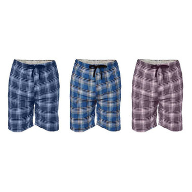 Men's Soft Plaid Flannel Sleep Lounge Pajama Shorts (3-Pack) product image