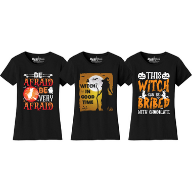 Women's Creepy Scary Short Sleeve Halloween T-Shirt product image