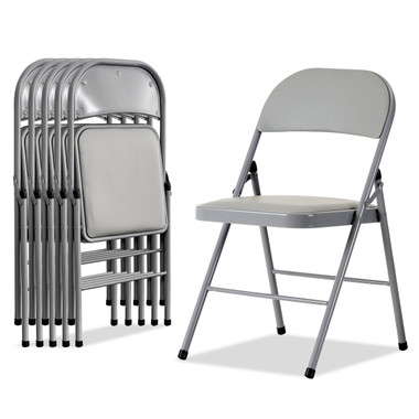 Heavy-Duty Padded Folding Portable Party Chairs with Metal Frame (Set of 6) product image
