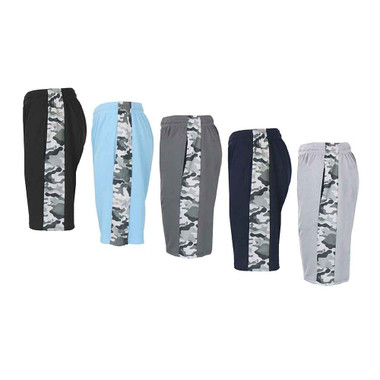 Men's Moisture Wicking Performance Mesh Shorts with Side Design (5-Pack) product image