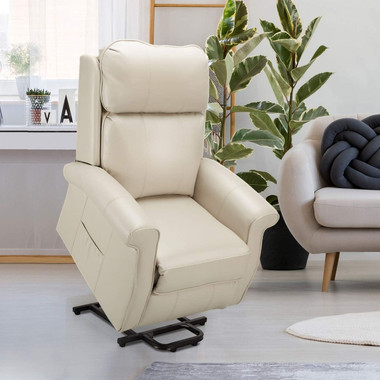 Faux Leather Electric Power Lift Recliner Chair with Heated Vibration product image