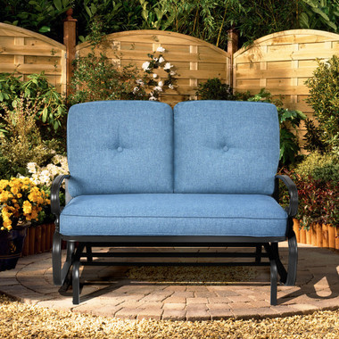 Outdoor Patio Cushioned Rocking Bench Loveseat product image