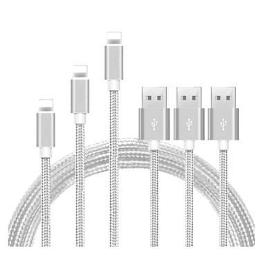 3-, 6-, and 10-Foot Braided MFi Lightning Cables for Apple Devices (3-Pack) product image