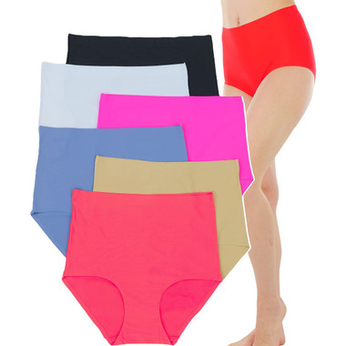 ToBeInStyle Women's 6 Pack One Size High-Waisted Briefs in