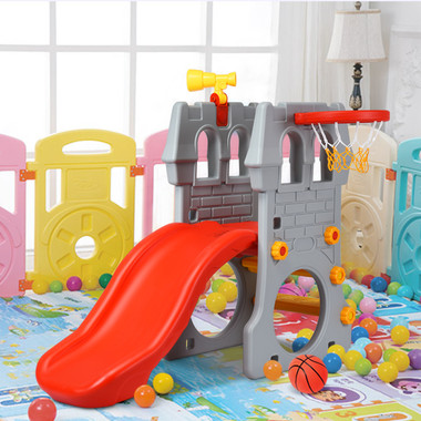 5-in-1 Toddlers' Climber Slide Playset with Basketball Hoop & Telescope product image