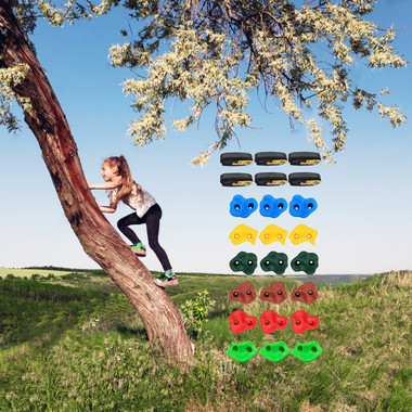 Kids' 18-Piece Ninja Tree/Rock Climbing Wall Holds with Ratchet Straps product image