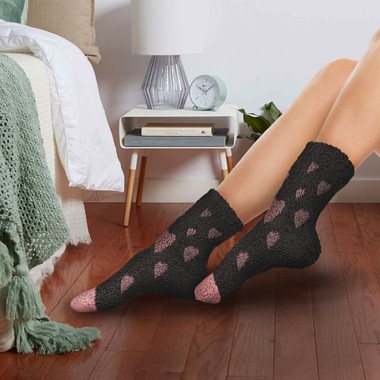 Women's Fuzzy Cozy Warm High Rise Winter Crew Socks (5- or 10-Pair) product image