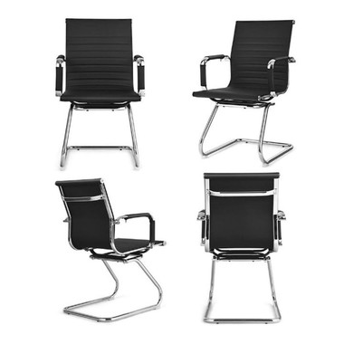Silver and Black Office Chairs (Set of 4) product image