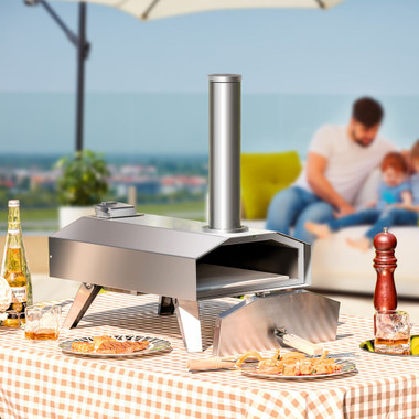 Portable Stainless Steel Outdoor Pizza Oven with 12-Inch Pizza Stone product image