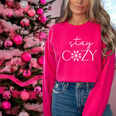 Women's 'Stay Cozy' Graphic Crew Neck Sweater product image